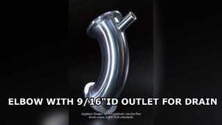 ข้องอสุขาภิบาลพร้อมพอร์ตวาล์วเดรน