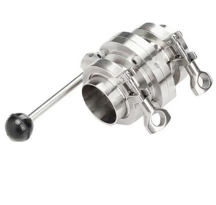 ราคาดี Stainless Steel Hand Operated Butterfly Valve , Tri Clamp Ferrule Complete Set ออนไลน์